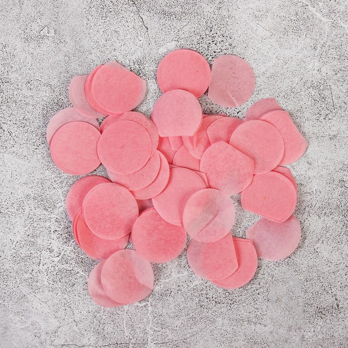 Наполнитель для шара "Конфетти круг" 2,5 см, бумага, цвет светло-розовый, 500г