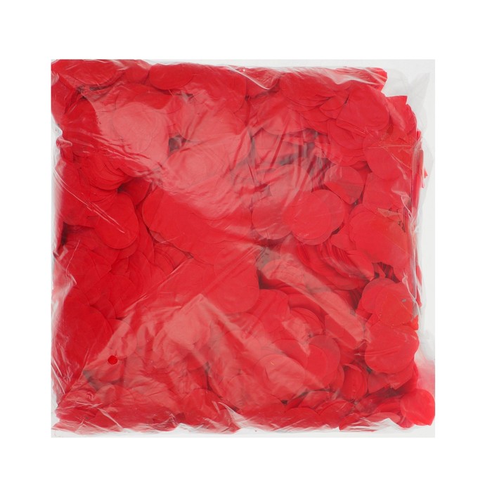 Наполнитель для шара "Конфетти круг" 2,5 см, бумага, цвет красный, 500г