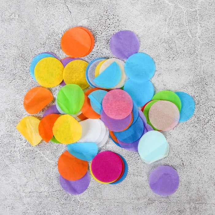 Наполнитель для шара "Конфетти круг" 2,5 см, бумага, МИКС яркий, 500г