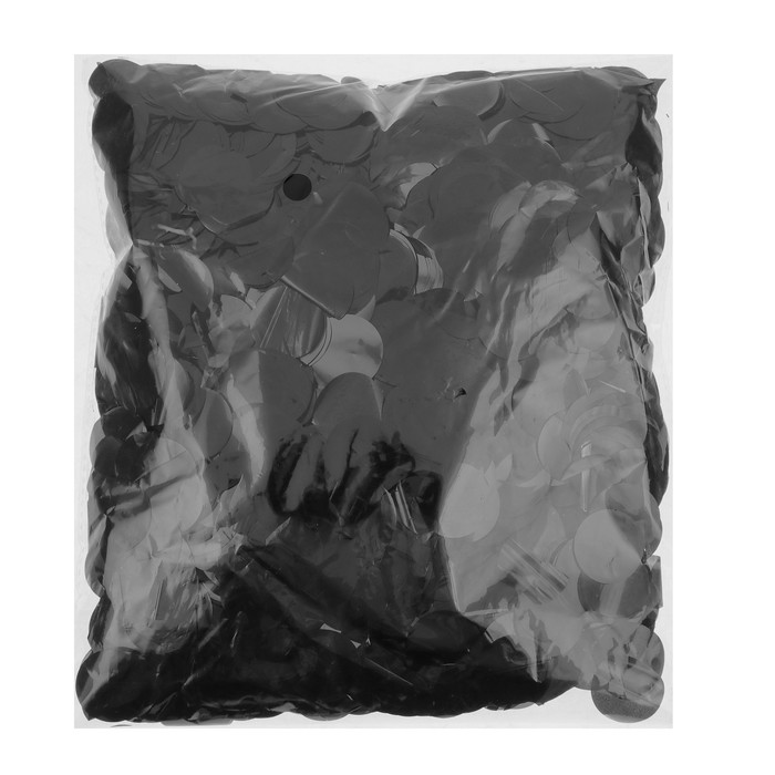 Наполнитель для шара "Конфетти круг" 2,5 см, фольга, цвет черный 500г