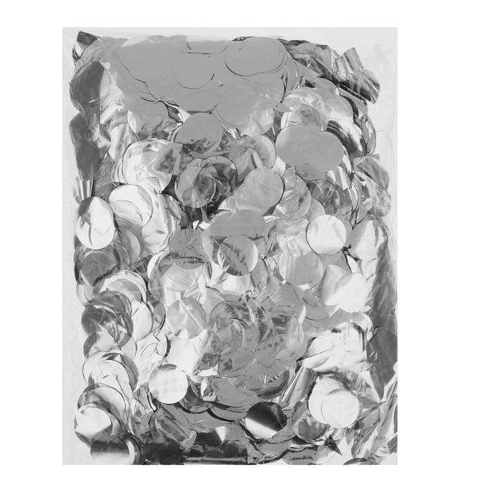 Наполнитель для шара "Конфетти круг" 2,5 см, фольга, цвет серебряный 500г