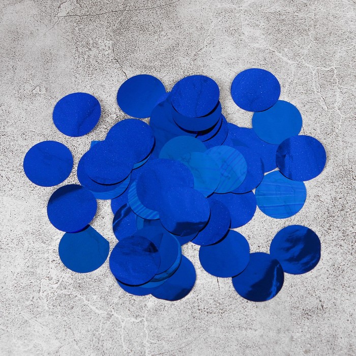 Наполнитель для шара "Конфетти круг" 2,5 см, фольга, цвет синий 500г