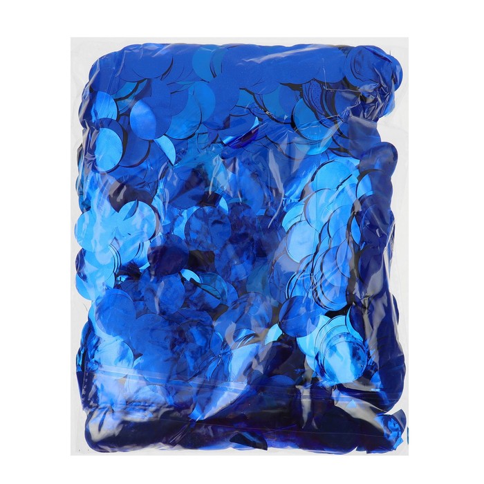 Наполнитель для шара "Конфетти круг" 2,5 см, фольга, цвет синий 500г