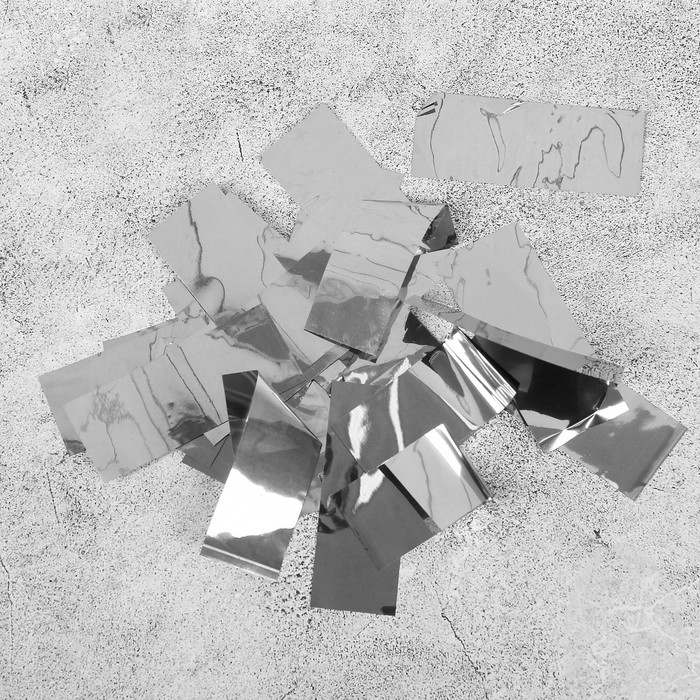 Наполнитель для шара "Конфетти прямоугольник" 5 см, фольга, цвет серебряный 500г