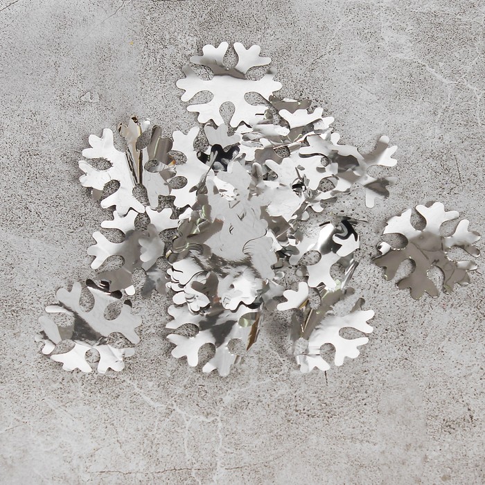 Наполнитель для шара "Конфетти снежинка" 3,5 см, фольга, цвет серебряный 500г