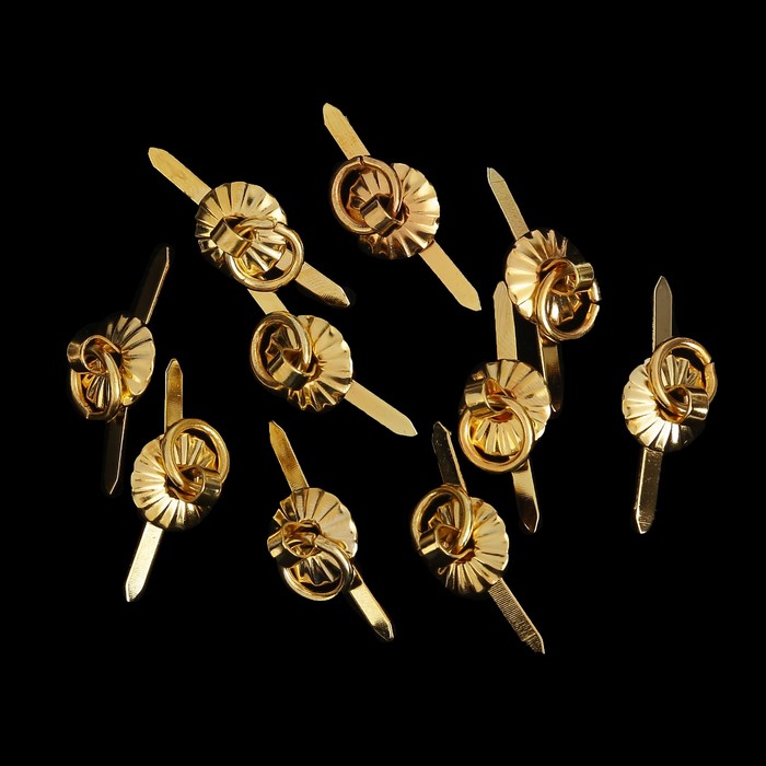 Ручка для шкатулки металл "Молоточек" золото набор 10 шт С183 1,2х1,2 см