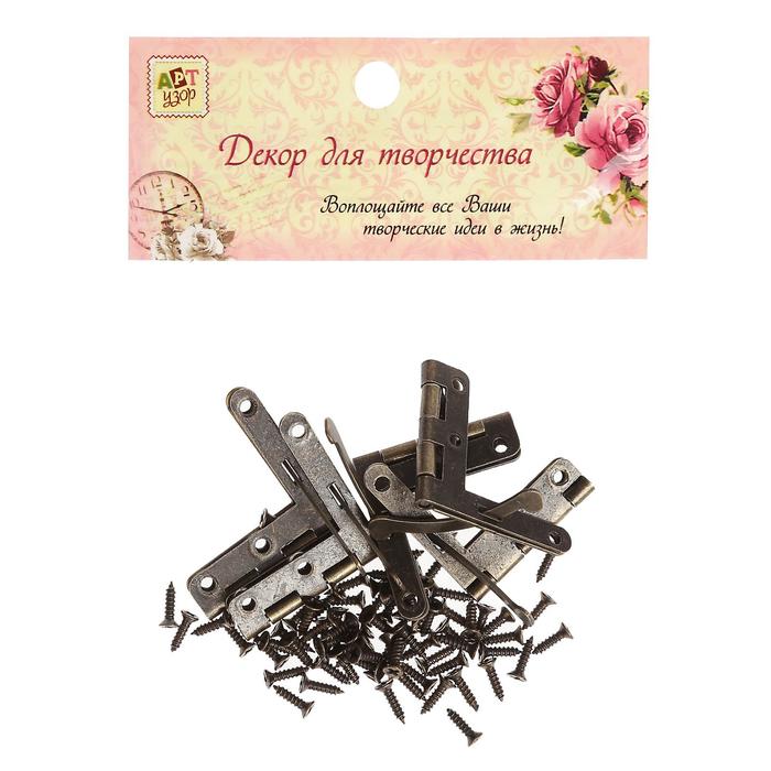 Петля с ограничителем открывания металл угол открывания 90 градусов + гвозд. 3,3х3 см