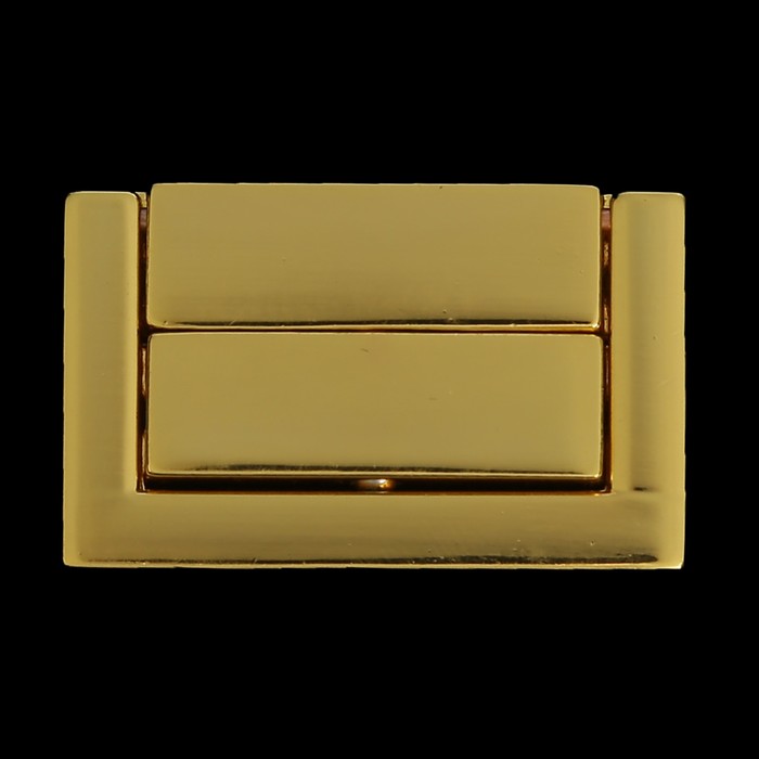 Замок литой с шариковой защёлкой металл для шкатулки золото + гвозд. 3,8х2,3 см