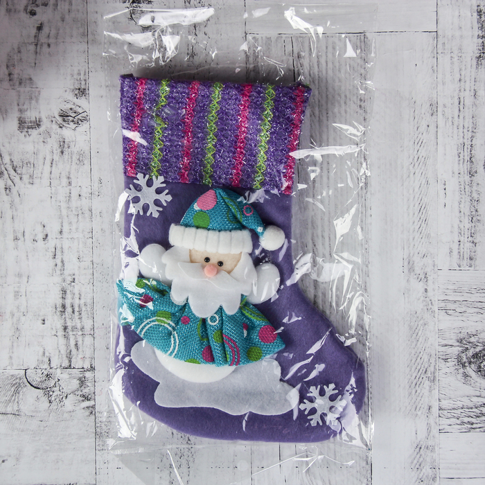 Носок для подарков "Веселье" 18,5*26 см, дед мороз