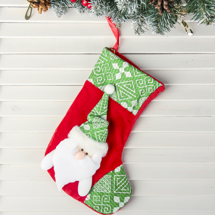 Носок для подарка "Уют" 18,5*26 см, дед мороз