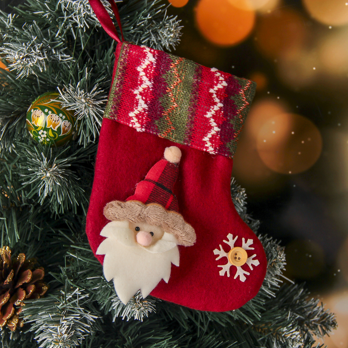 Носок для подарка "Рождество" 13*17 см, дед мороз