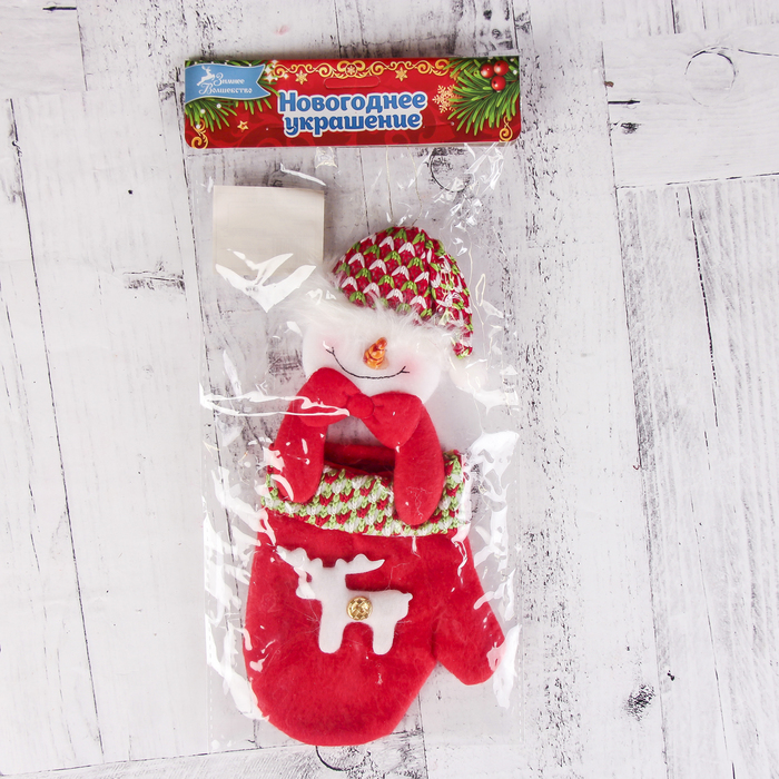 Мягкая варежка "Олень" 12,5*27 см, снеговик