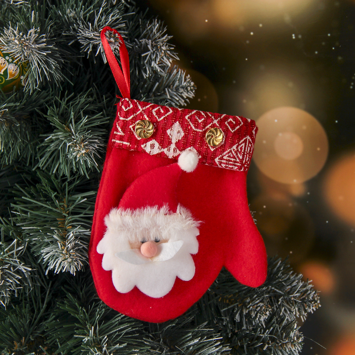 Мягкая варежка "Торжество" 13*15 см, дед мороз