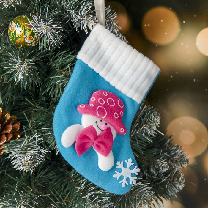 Носок для подарка "Снежинка" 14*16,5 см, снеговик