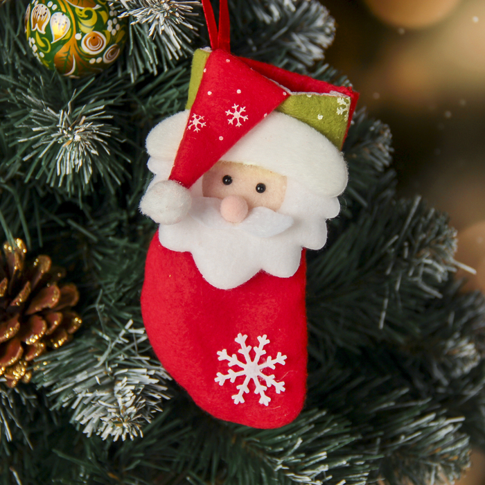 Носок для подарка "Снежный колпачок" 8,5*14 см, дед мороз