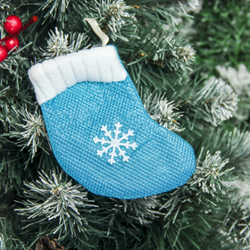 Носок для подарка 'Снежинка' 9*11,5 см, голубой Ош