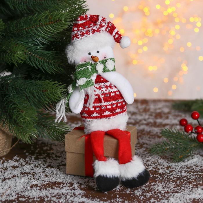 Мягкая игрушка "Снеговик в свитере" 8*30 см