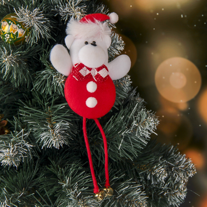 Подвеска мягкая "Мишка с помпошками" 6,5*20 см