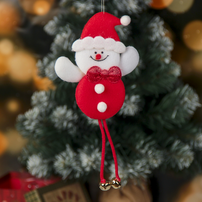 Подвеска мягкая "Снеговик с блёстками" 6,5*20 см