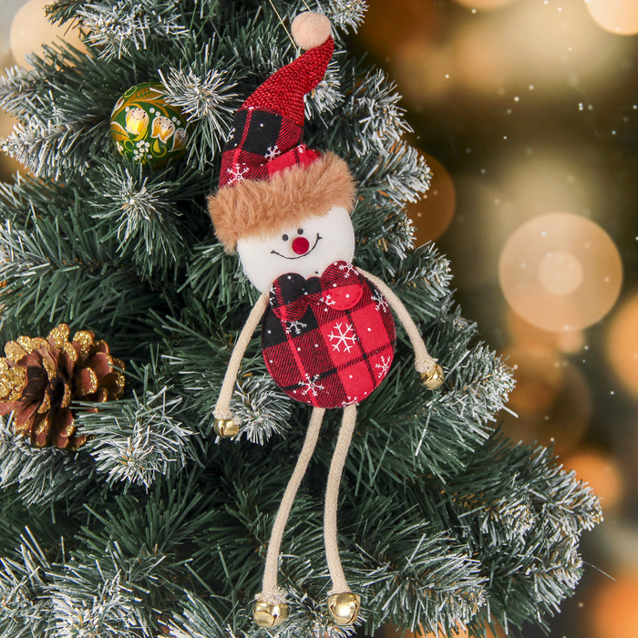 Подвеска мягкая "Снеговик" 6*25 см, клетка