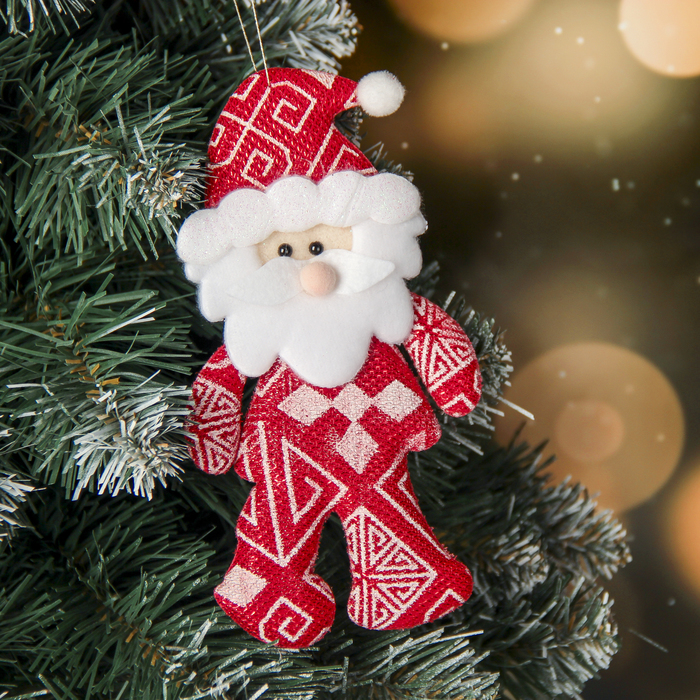 Подвеска мягкая "Дед мороз в узорах" 8*15 см