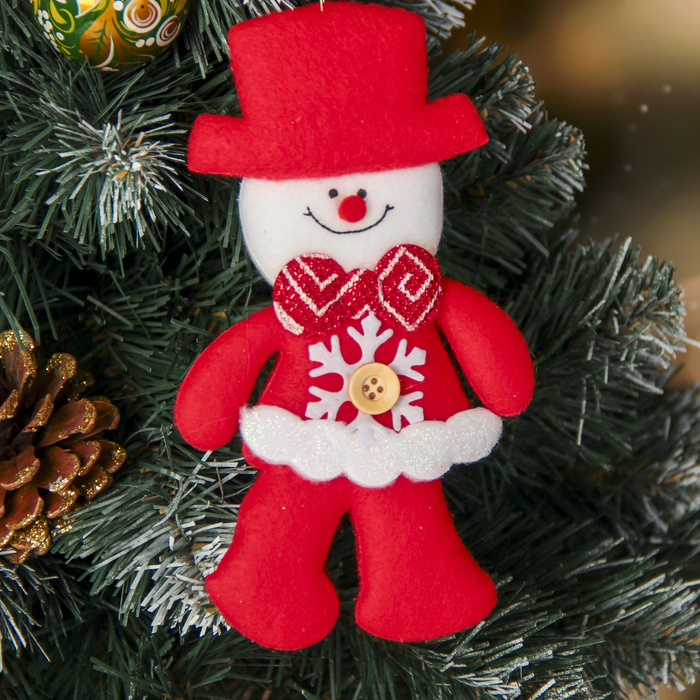 Подвеска мягкая "Снеговик со снежинкой" 8*16 см