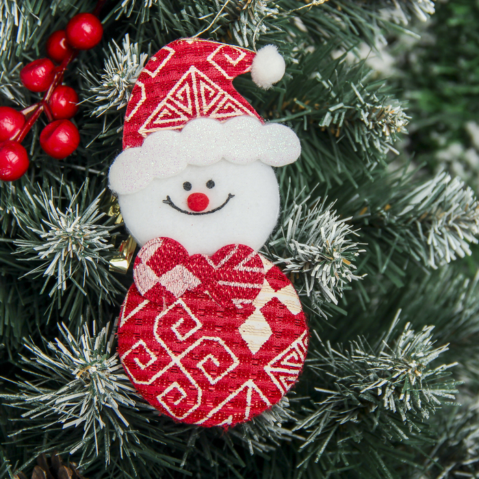 Подвеска мягкая "Снеговик с узорами" 6,5*13 см