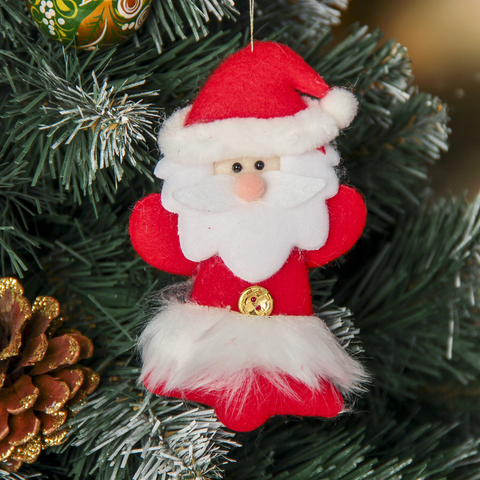 Подвеска мягкая "Пушистый Дед мороз" 6,5*12,5 см