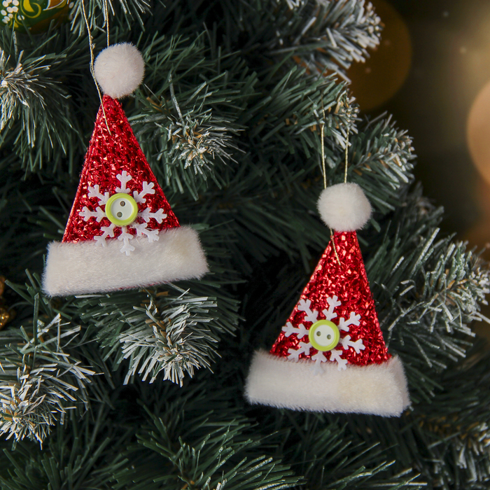 Подвеска мягкая "Колпачки" (набор 2 шт) блёстки, 5,5*8 см