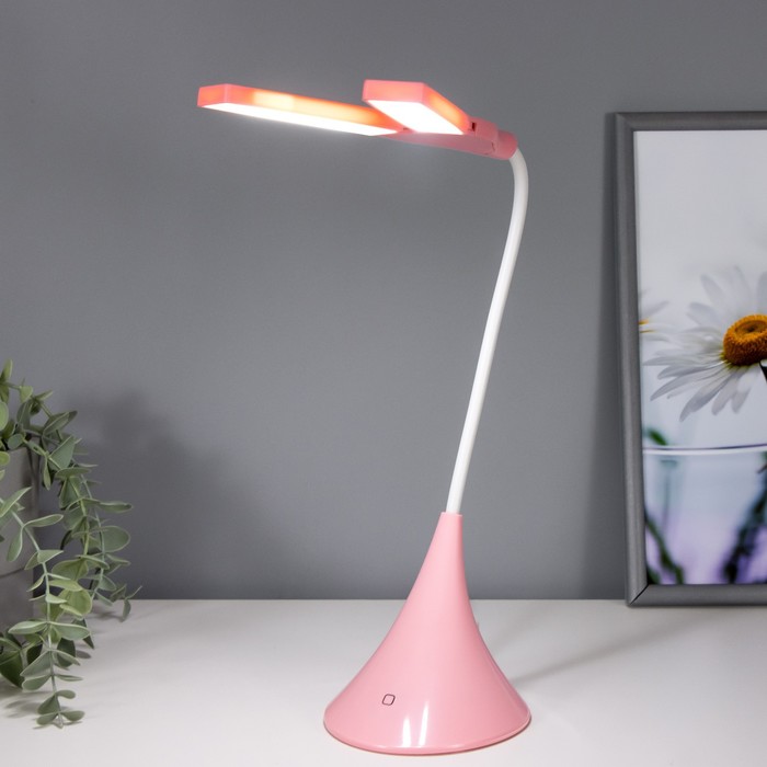 фото Настольная лампа "хамелеон розовая" 28led usb 5.6вт 11х18х49 risalux