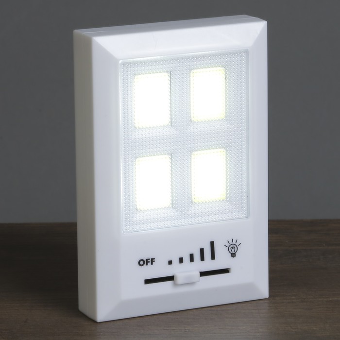 Ночник пластик "Эквалайзер" LED лента на магните регулировка яркости 4ААА 7,5х2,3х11,5 см