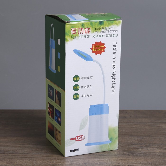 Лампа настольная 3 режима "Лампион" LED лента, 3W USB, АКБ МИКС 13х13х48 см