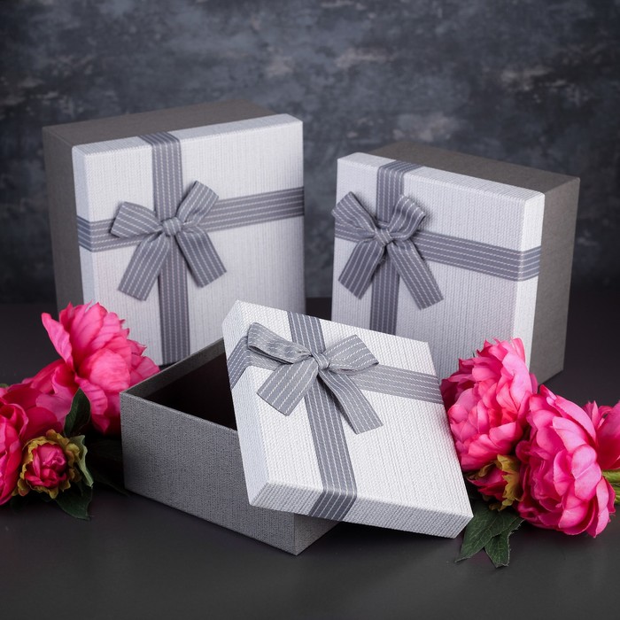 Набор коробок 3в1, 21 х 21 х 12,3 - 17 х 17 х 9,3 см