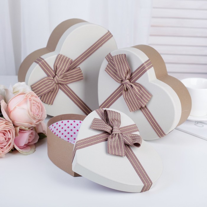 Набор коробок 3в1, 22,2 х 19,5 х 9 - 16,2 х 14,3 х 6 см