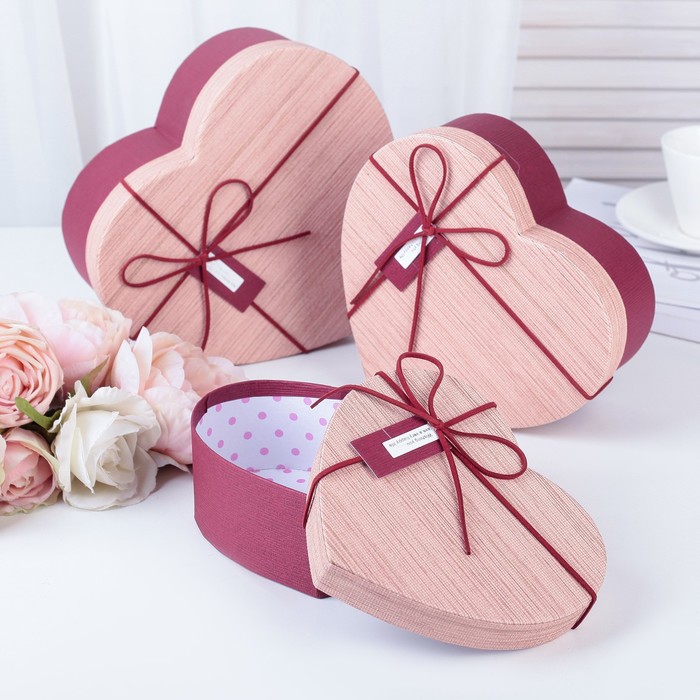 Набор коробок 3в1, 22,2 х 19,5 х 9 - 16,2 х 14,3 х 6 см