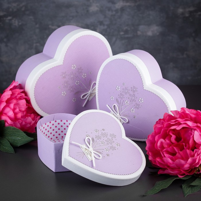 Набор коробок 3в1, 22,2 х 19,5 х 9 - 16,2 х 14,3 х 6 см