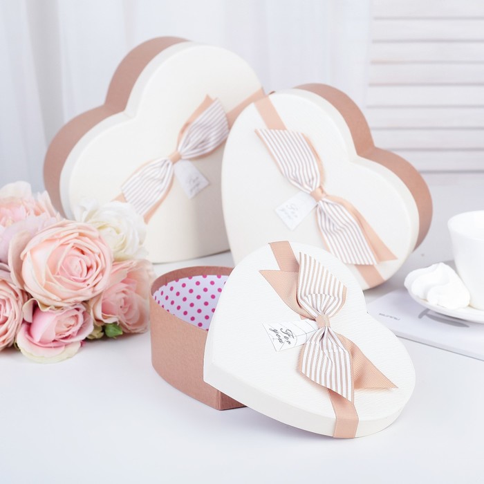 Набор коробок 3в1, 22,2 х 19,5 х 9 - 16,2 х 14,3 х 6 см