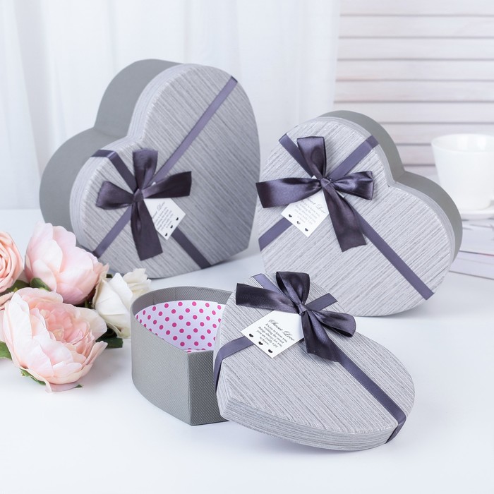 Набор коробок 3в1, 22,2 х 19,5 х 9 - 16,2 х 14,3 х 6 см