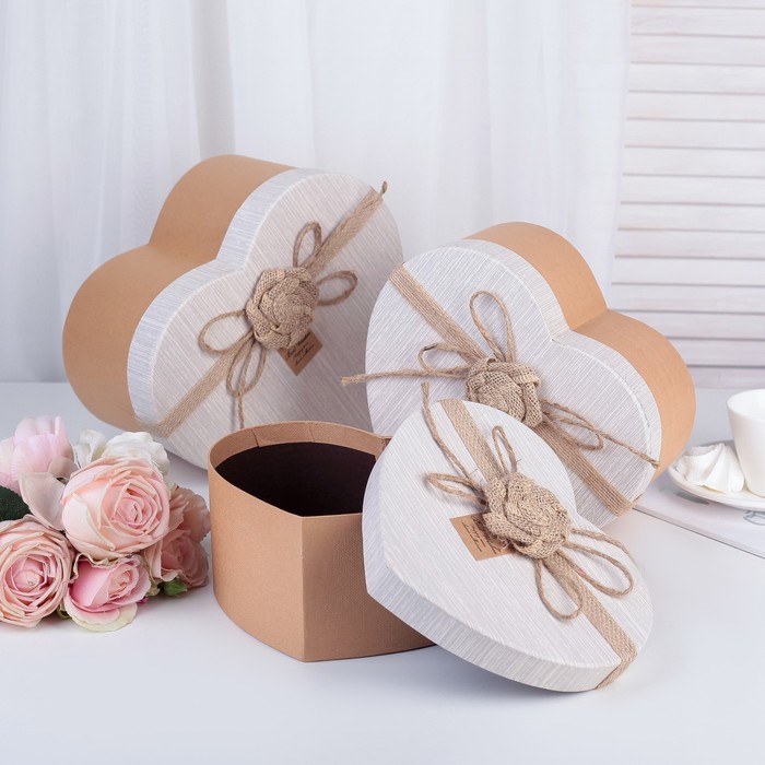 Набор коробок 3в1, 26,3 х 22,5 х 13 - 21,1 х 18,2 х 10 см