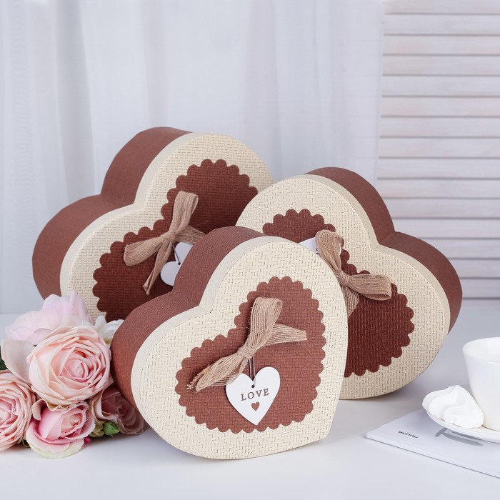 Набор коробок 3в1, 26,5 х 23,5 х 13 - 20,5 х 18,5 х 10 см