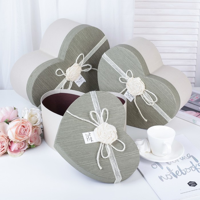 Набор коробок 3в1, 33,7 х 27,3 х 16 - 26,7 х 21,7 х 13 см