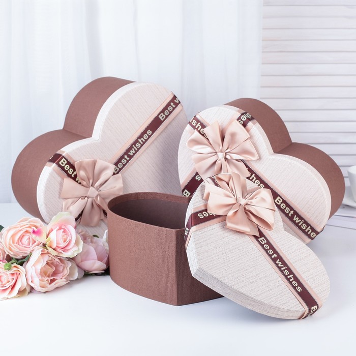 Набор коробок 3в1, 33,7 х 27,3 х 16 - 26,7 х 21,7 х 13 см