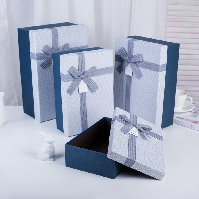 Набор коробок 4в1, 35,5 х 24 х 14 - 26,5 х 18 х 8 см