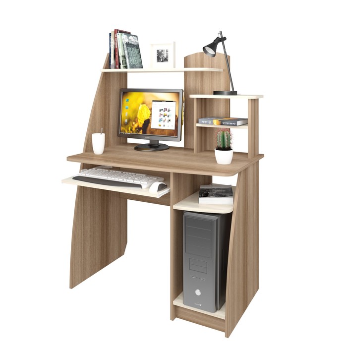 Стол компьютерный Интел-17 970х600х1350 Ясень Шимо темный/светлый