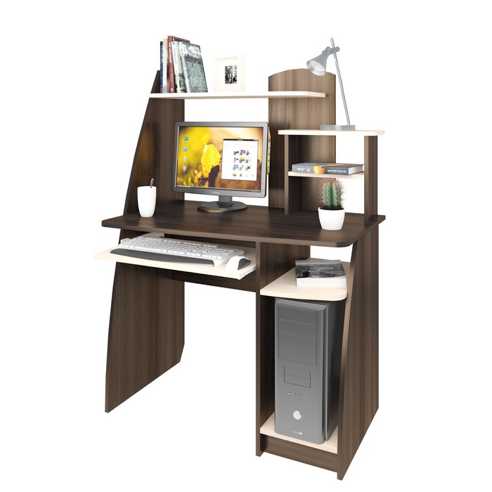 Стол компьютерный Интел-17 970х600х1350 Венге магия/Дуб Девонширский