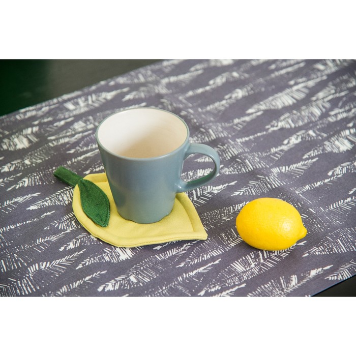 Набор "Серый лён", дорожка 47х150 см, салфетки 40х40 см-6 шт.