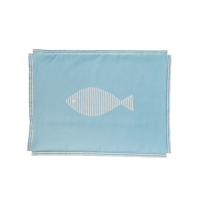 Наволочка декоративная "Рыбка", размер 50х70 см, джинса