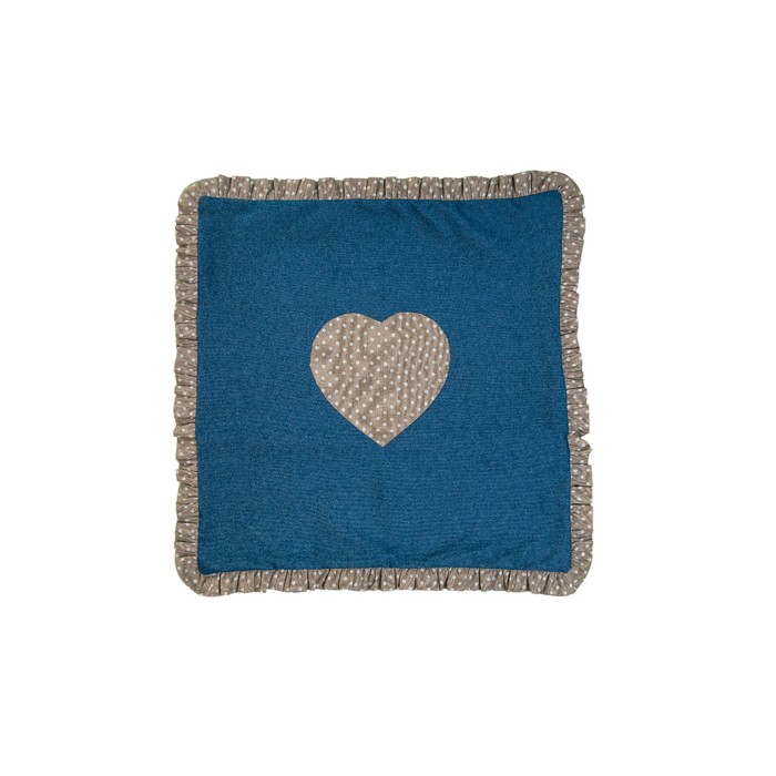 Наволочка декоративная "Сердечко", размер 45х45 см, джинса