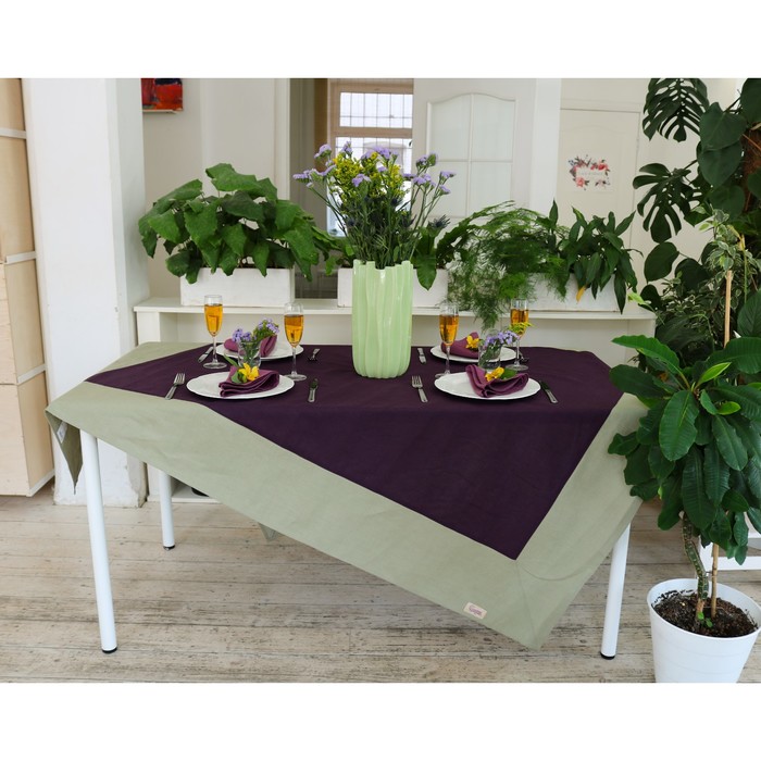 Скатерть "Летний хит", размер 150х170 см, фиолетовый/фисташковый
