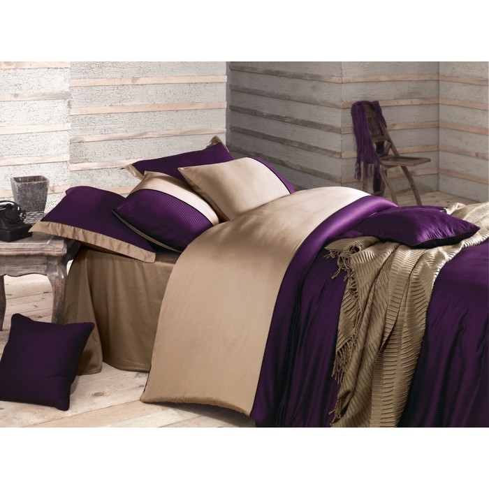 КПБ Annette евро, 260×270 см, 200×220 см, 50×70 см-4 шт., пурпурный, сатин 125 г/м2